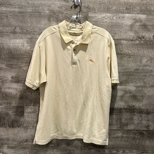 Tommy Bahamas Pre loved Short Sleeves Polo in a Cotton/ Polyester blend.
